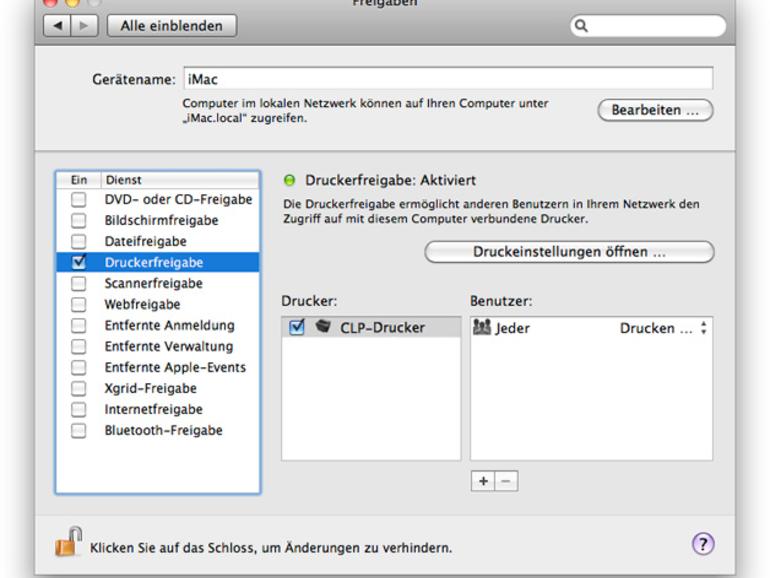 externe festplatte im netzwerk freigeben mac os x